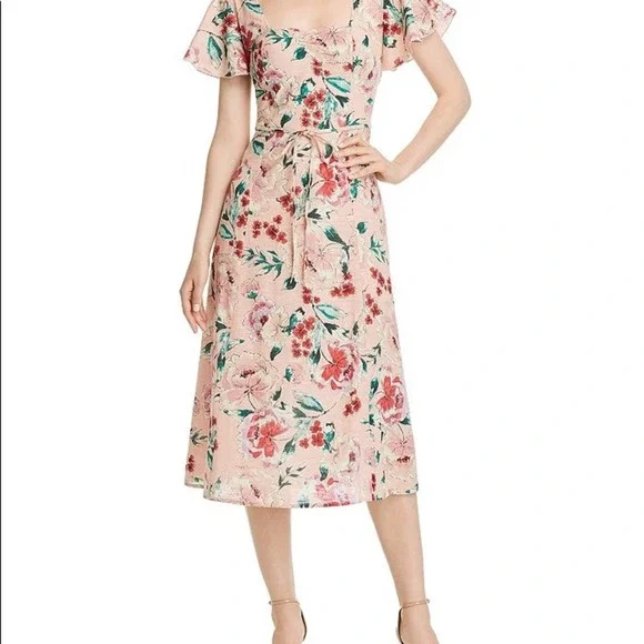 band of gypsies pink floral dress Band of Gypsies Women's Dress Floral Long Sleeve Medium